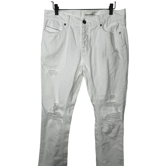 Sun + Stone White Jeans Men’s 31 Distressed Straight Leg Button Fly - Picture 2 of 14
